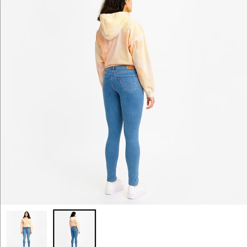 Levi’s 710 super skinny stretchy light blue jeans classic rise